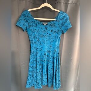 Nooworks Older Blue Cat-Print Cha Cha Dress